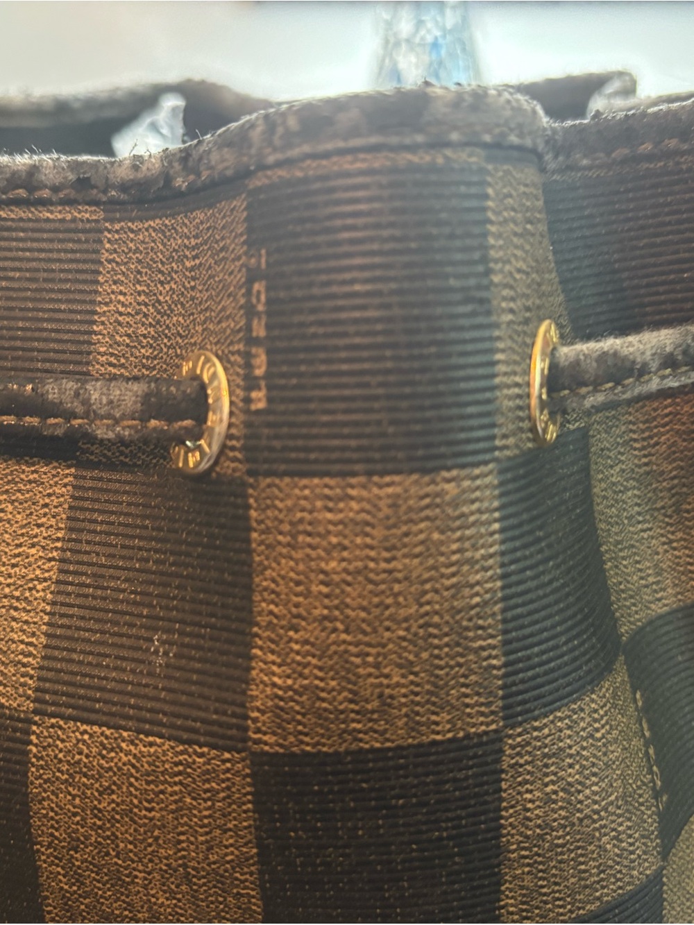 RARE Archival Vintage 80s Fendi Check Bucket Bag Authentic Pequin Scacchi Print! - Picture 8 of 14